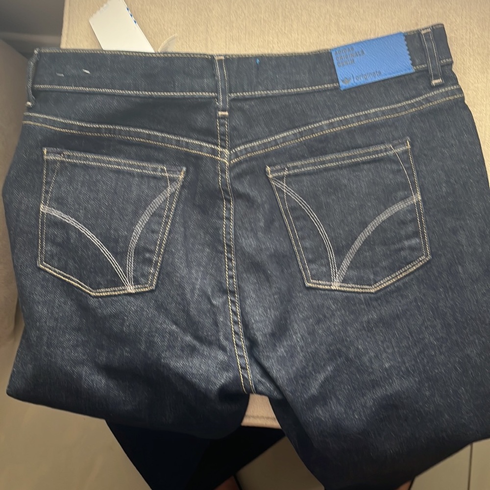 Adidas Originals Women’s Skinny Fit Dark Blue Denim Jeans - Picture 6 of 8